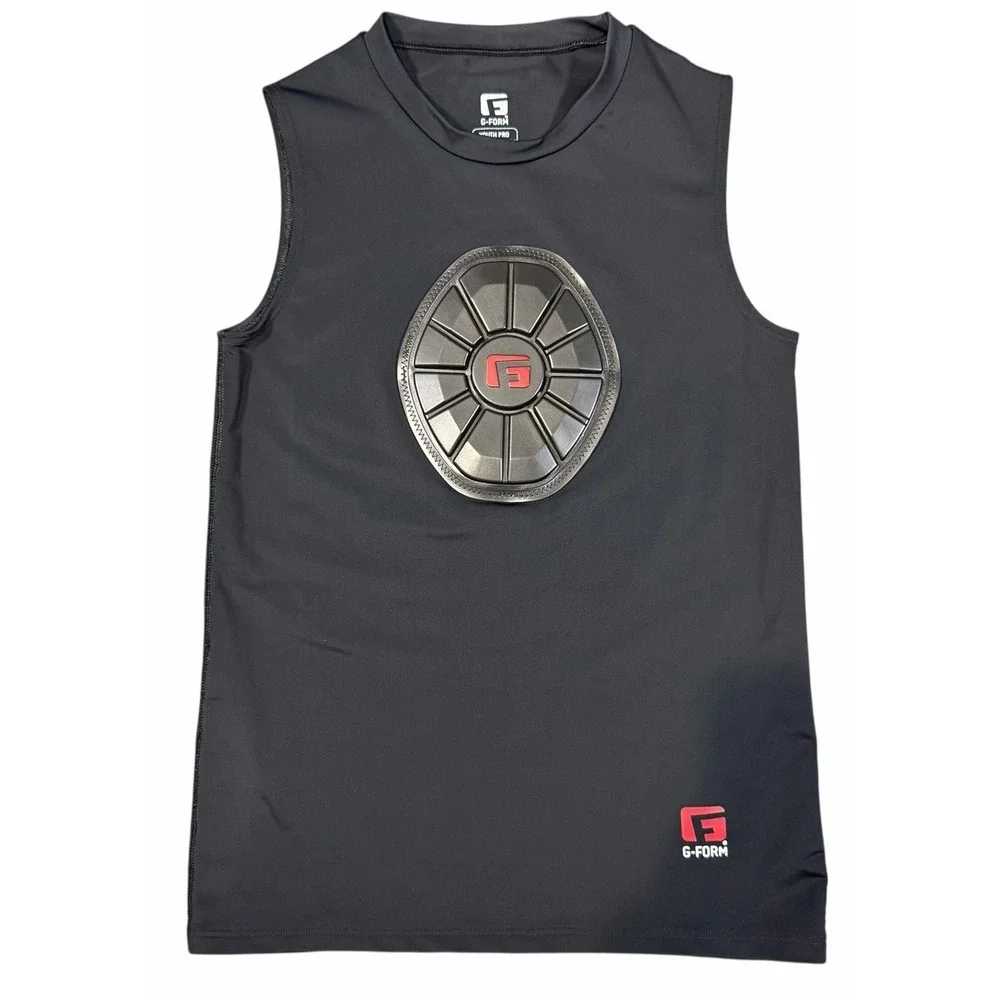 G-Form Black Compression Baseball Heart Guard Shirt Chest Protector Youth Boys M
